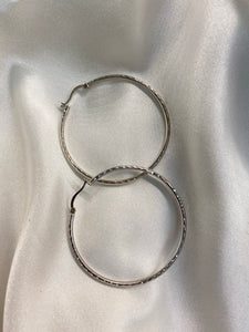 Thin Sterling Silver Hoops